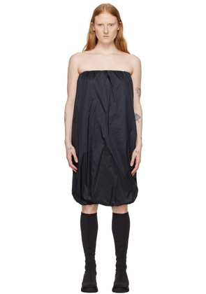 AMOMENTO Black Shirred Mini Dress