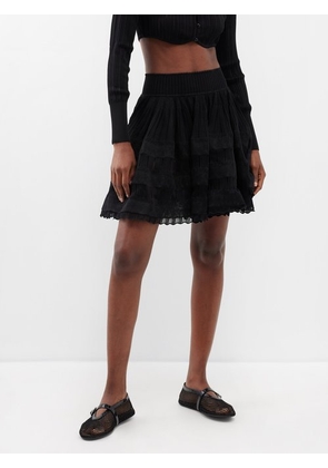 Alaïa - Archetypes High-rise Knitted Crinoline Mini Skirt - Womens - Black - 40 FR