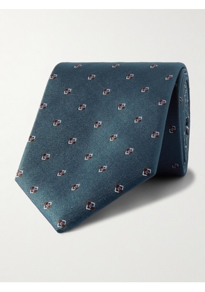 Brioni - 8cm Silk-Jacquard Tie - Men - Blue