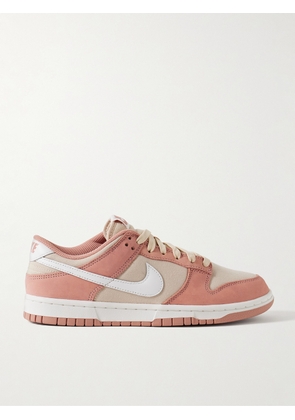 Nike - Dunk Low Retro PRM Leather-Trimmed Suede and Twill Sneakers - Men - Pink - US 5