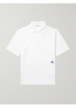 Burberry - Logo-Embroidered Cotton-Piqué Polo Shirt - Men - White - XS