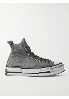 Converse - Chuck 70 Plus Distressed Panelled Canvas High-Top Sneakers - Men - Gray - UK 6
