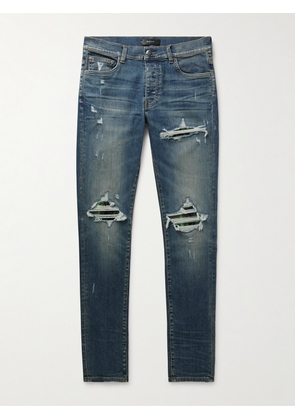 AMIRI - MX1 Skinny-Fit Panelled Distressed Jeans - Men - Blue - UK/US 28