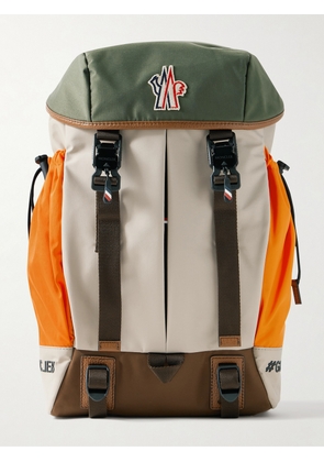 Moncler Grenoble - Leather-Trimmed Logo-Appliquéd Nylon and Mesh Backpack - Men - Green