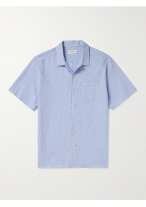 Oliver Spencer - Riviera Cotton-Blend Seersucker Shirt - Men - Blue - UK/US 14.5