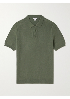 Sunspel - Slim-Fit Cotton-Piqué Polo Shirt - Men - Green - S