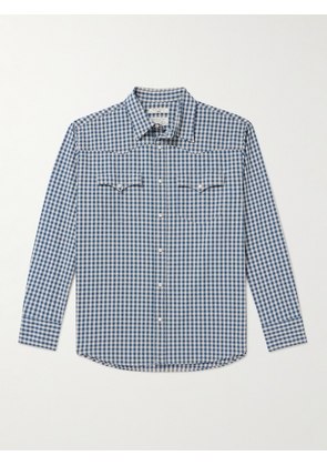 Nudie Jeans - Sigge Gingham Organic Cotton Western Shirt - Men - Blue - XS