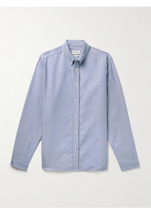 Oliver Spencer - Brook Button-Down Collar Birdseye Organic Cotton Shirt - Men - Blue - UK/US 14.5