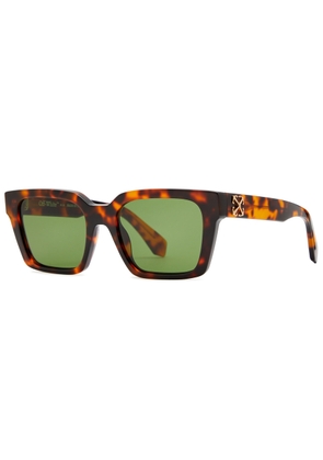 Off-white Branson Rectangle-frame Sunglasses - Brown Havana