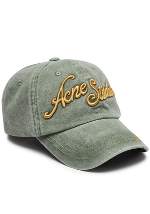 Acne Studios Logo-embroidered Cotton cap - Sage