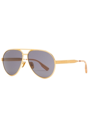 Gucci Aviator-style Sunglasses - Gold