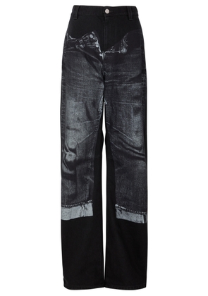 Jean Paul Gaultier Denim Trompe L'Oeil Wide-leg Jeans - Black - 38 (UK10 / S)
