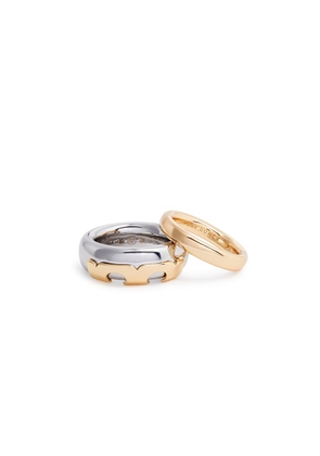 Tory Burch Essential 18kt Gold and Silver-plated Ring - set of two