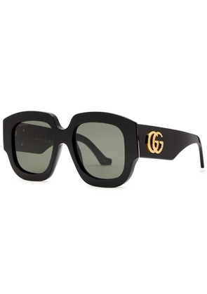 Gucci Oversized Square-frame Sunglasses - Black Grey
