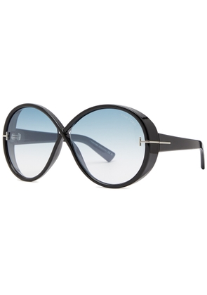 Tom Ford Edie2 Oversized Round-frame Sunglasses - Black