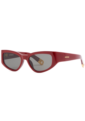Jacquemus Les Lunettes Gala Cat-eye Sunglasses - Burgundy