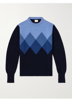 Kingsman - Argylle Jacquard-Knit Wool Sweater - Men - Blue - XS