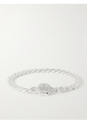 Gucci - Logo-Engraved Sterling Silver Chain Bracelet - Men - Silver - 17
