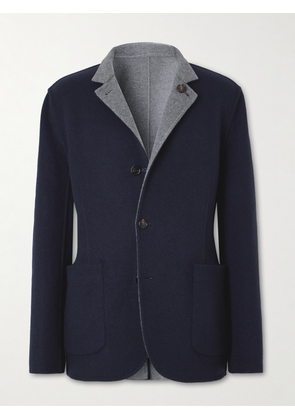Brunello Cucinelli - Nehru-Collar Reversible Wool Blazer - Men - Blue - IT 56