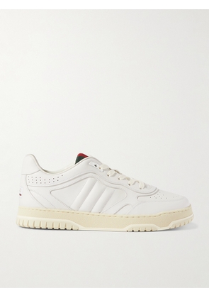 Gucci - Re-Web Webbing-Trimmed Leather Sneakers - Men - White - UK 6