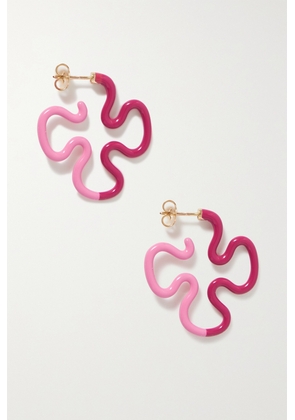 Bea Bongiasca - Duo 9-karat Gold, Sterling Silver And Enamel Earrings - Pink - One size