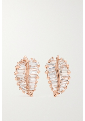 Anita Ko - Palm Leaf Small 18-karat Rose Gold Diamond Earrings - One size