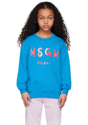 MSGM Kids Kids Blue Printed Sweatshirt