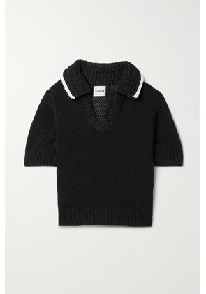 Khaite - Lyle Cropped Cotton-blend Sweater - Black - x small,small,medium,large