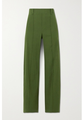 Vince - Linen-blend Straight-leg Pants - Green - x small,small,medium,large,x large