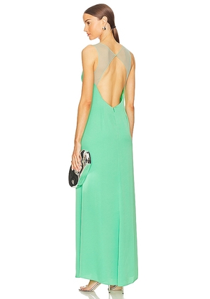 BCBGMAXAZRIA Sleeveless Cut Out Gown in Mint. Size 10, 12, 14, 2, 4, 6, 8.