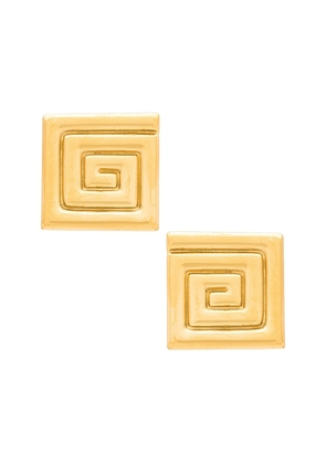 Amber Sceats Swirl Earrings in Metallic Gold.