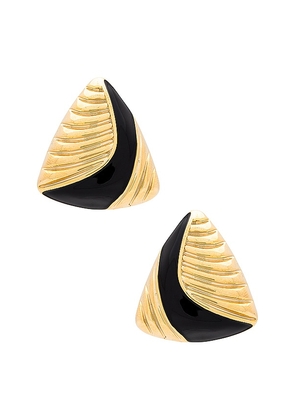 Amber Sceats Triangle Earrings in Metallic Gold.