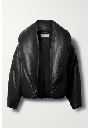 SAINT LAURENT - Padded Textured-leather Jacket - Black - One size