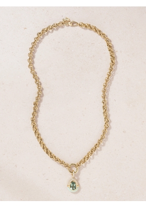 Mason and Books - Droplet 14-karat Gold Opal, Prasiolite And Diamond Necklace - One size
