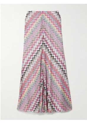 Missoni - Striped Metallic Crochet-knit Maxi Skirt - Pink - IT36,IT38,IT40,IT42,IT44,IT46,IT48