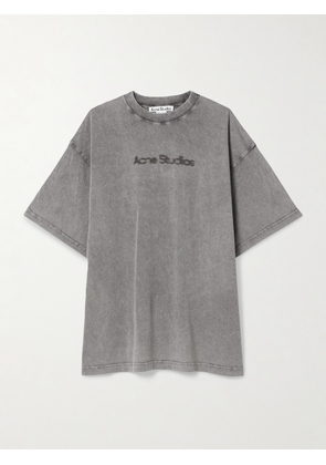 Acne Studios - Oversized Printed Cotton-jersey T-shirt - Gray - xx small,x small,small,medium,large