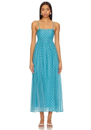 MINKPINK Lucille Maxi Dress in Teal. Size L, S, XL, XS.