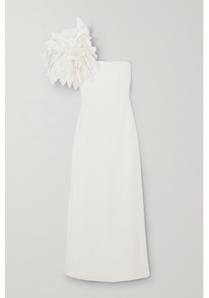 Chloé - One-shoulder Organza-trimmed Linen Maxi Dress - White - FR34,FR36,FR38,FR40,FR42,FR44