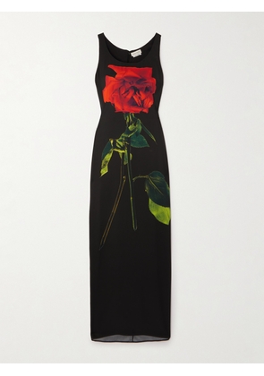 Alexander McQueen - Floral-print Silk-satin Maxi Dress - Black - IT38,IT40,IT42