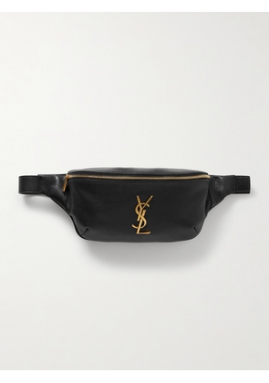 SAINT LAURENT - Cassandre Textured-leather Belt Bag - Black - One size