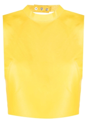 Manokhi halterneck leather cropped top - Yellow