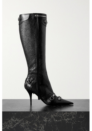 Balenciaga - Cagole Embellished Textured-leather Knee Boots - Black - IT35,IT36,IT37,IT38,IT39,IT40,IT41