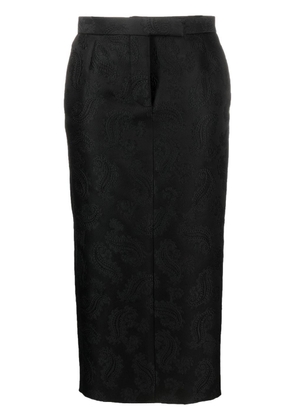 Thom Browne paisley-print pencil skirt - Black