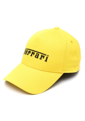 Ferrari logo-embossed cotton cap - Yellow