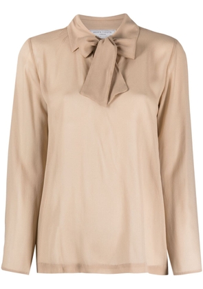 Société Anonyme bow-detail silk blouse - Neutrals