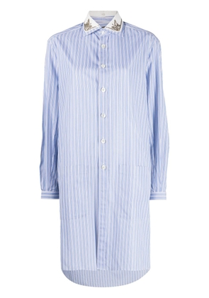 Gucci Pre-Owned 2010s pinstripe cotton shirt dress - Blue