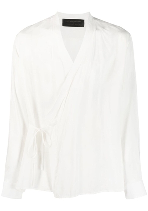 Atu Body Couture side-tie wrap shirt - White