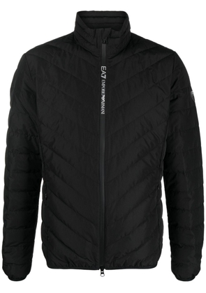 Ea7 Emporio Armani logo-patch quilted jacket - Black