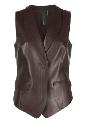 Norma Kamali notched-lapels single-breasted vest - Brown