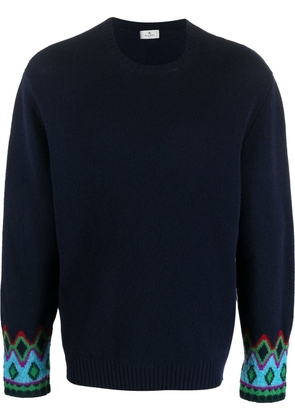 ETRO intarsia-knit virgin-wool jumper - Blue